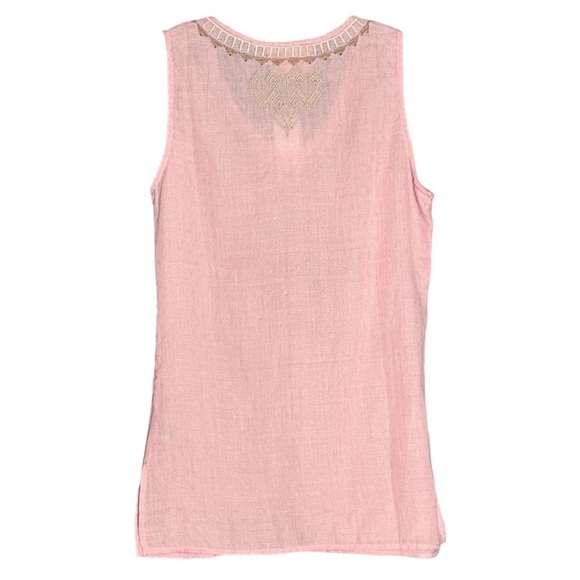 Paparazzi Pink Boho Embroidered Lightweight Tank Top Size M NWT - Picture 2 of 8